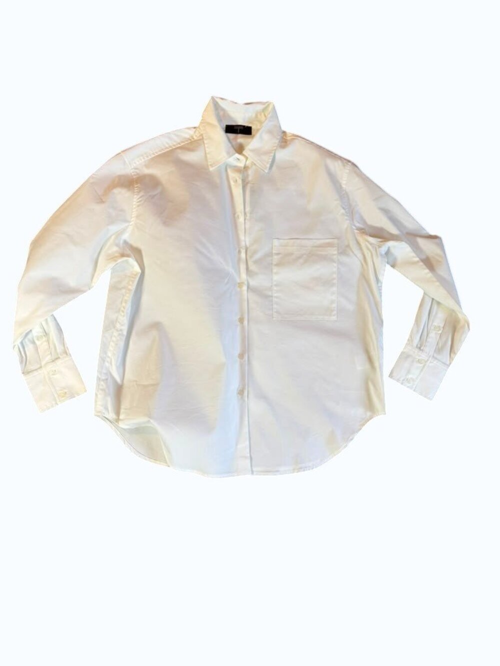 Tahari Women's XS White Button Front Shirt NWT Cotton Blend Long Sleeve Blouse.